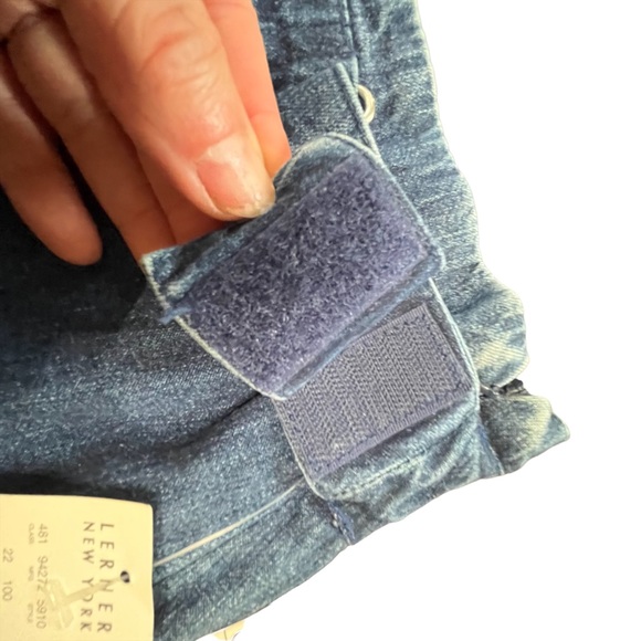 NWT Lerner womens  Denim Jean Skirt with Velcro Accent size 10 - Picture 9 of 11